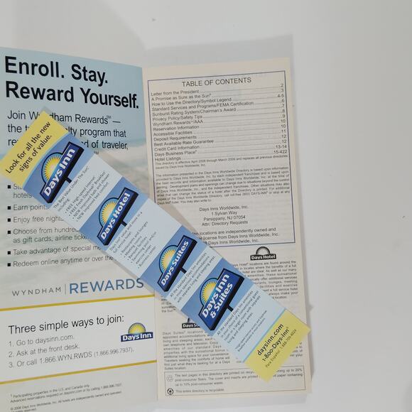 Days Inn Worldwide Directory, 04/1/08 - 3/31/09 Edition, 424 Pgs., Ephemera - Picture 3 of 5